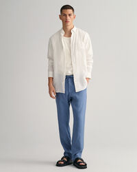 Relaxed fit hørbukser med løbesnor