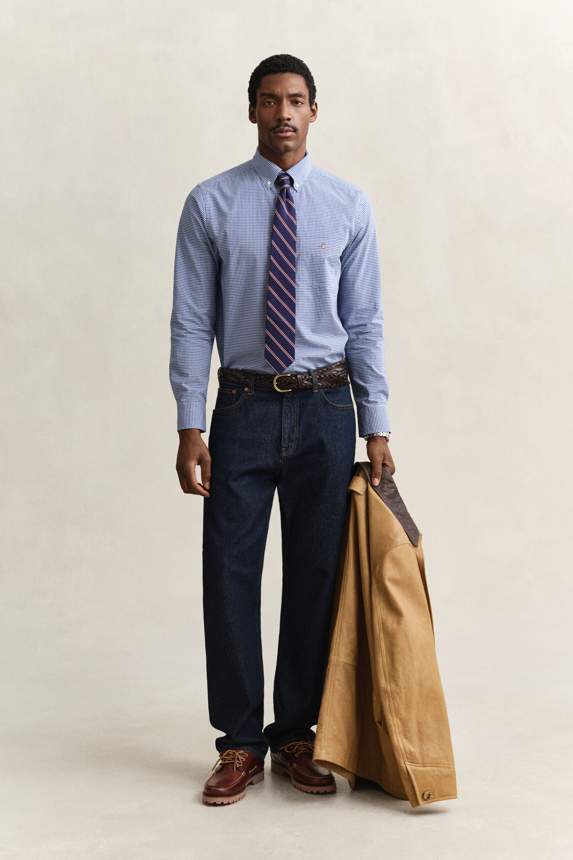 Gingham klassisk poplin-skjorte