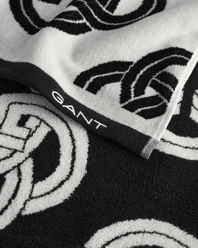 Strandhåndklæde med monogram-tryk