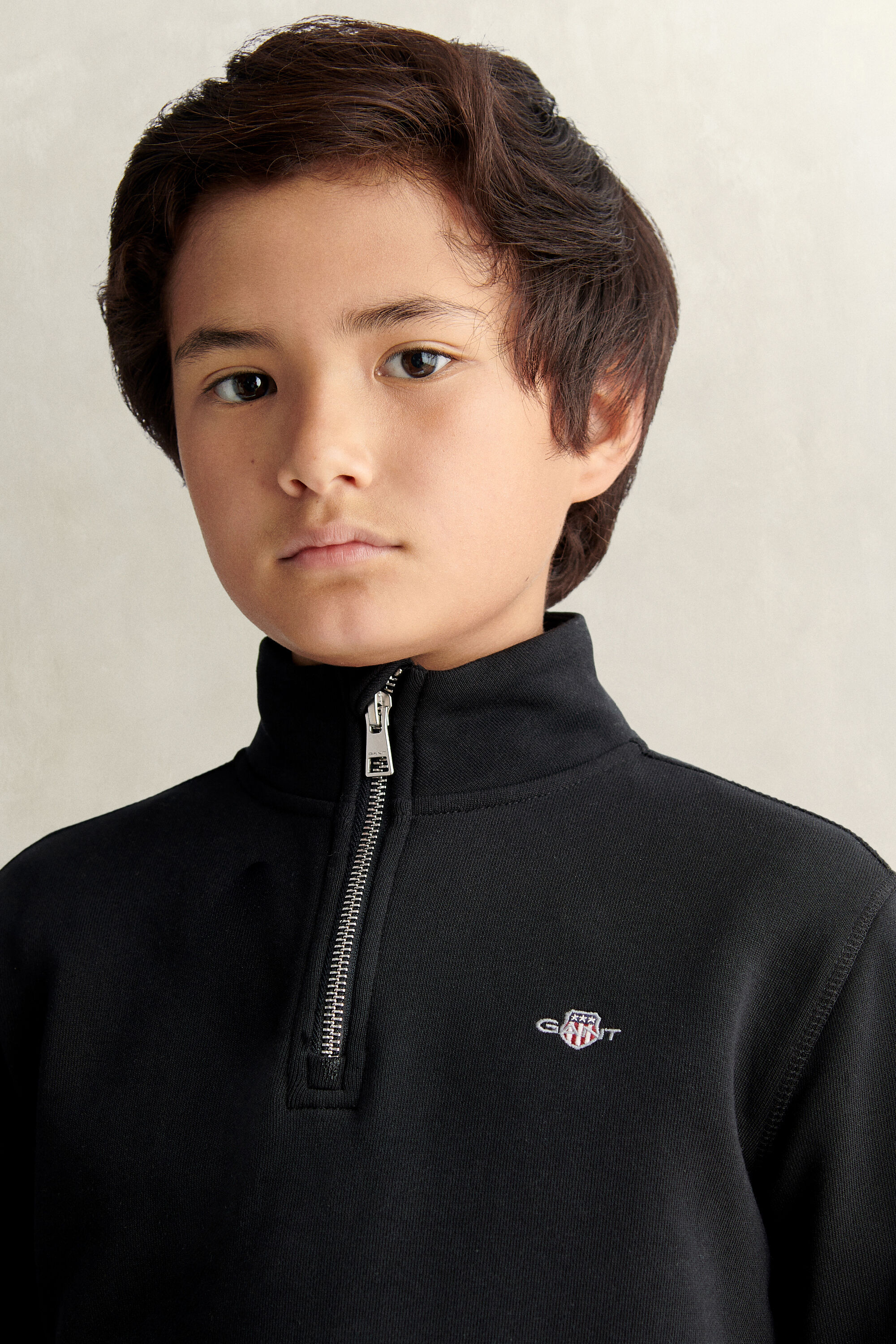 Teen Boys Shield sweatshirt med halv lynlås