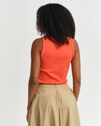 Ribstrikket tanktop med høj hals