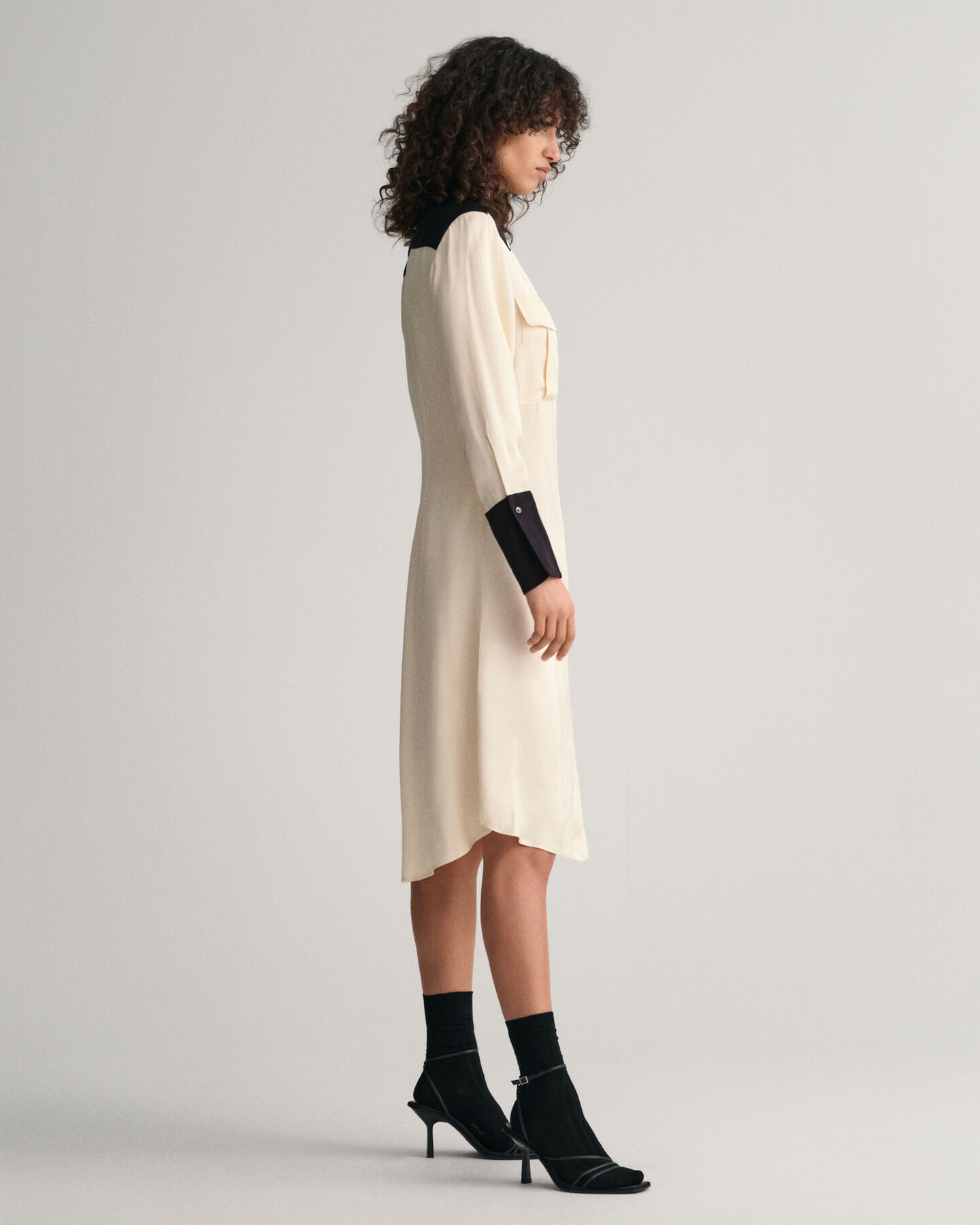 Skjortekjole med farveblokke