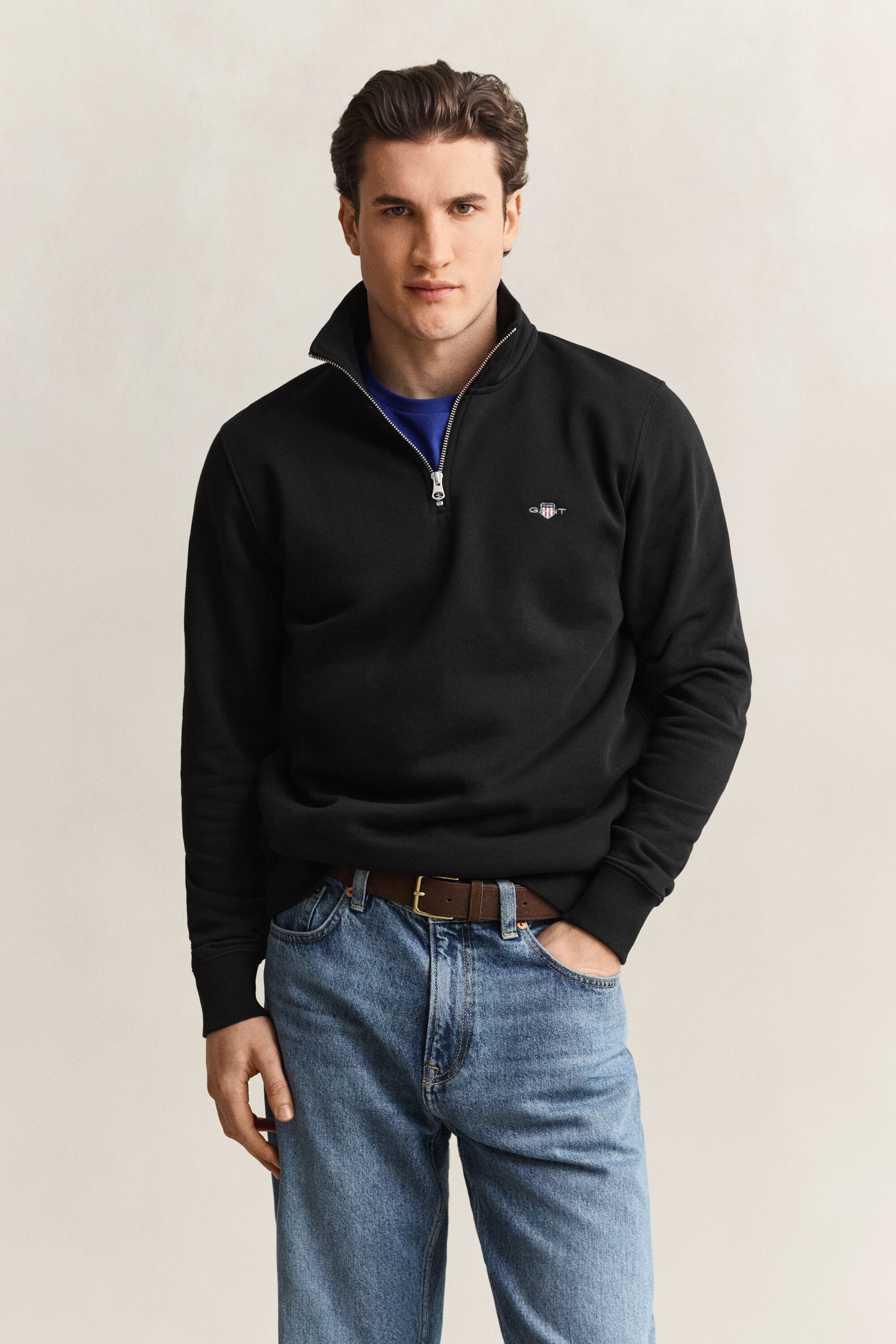 Shield sweatshirt med halv lynlås