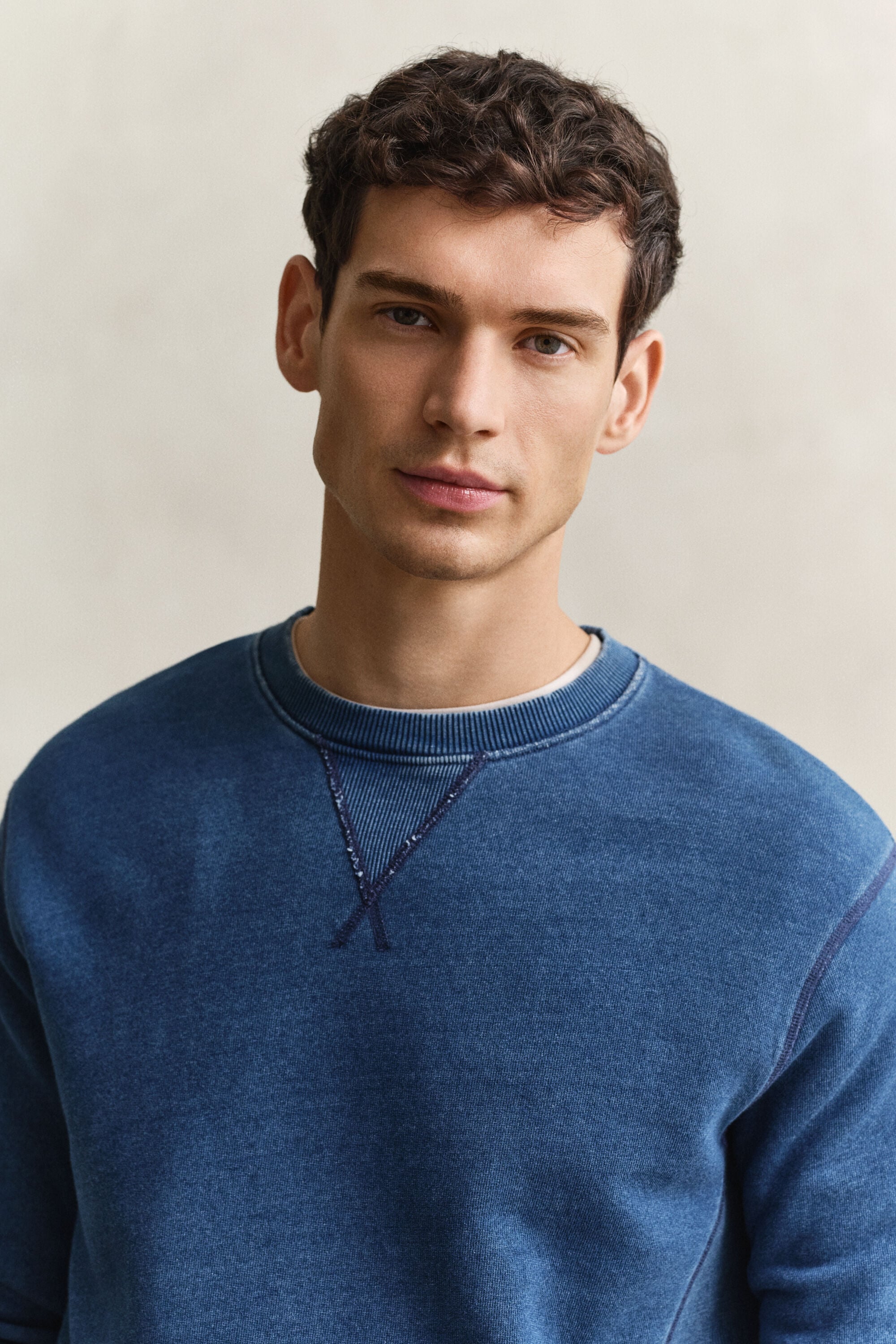 Indigo sweatshirt med crewneck