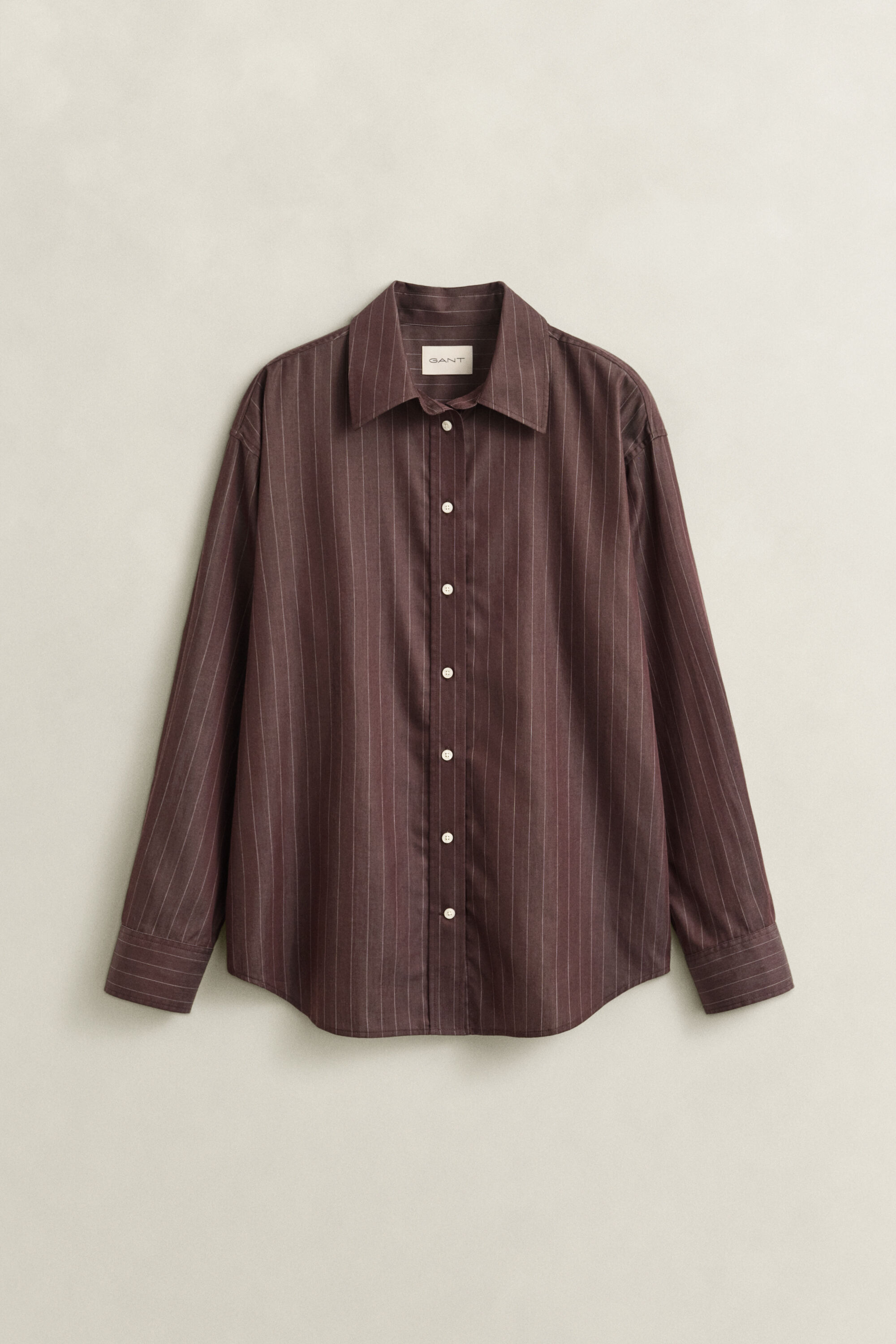 Relaxed poplin skjorte med striber