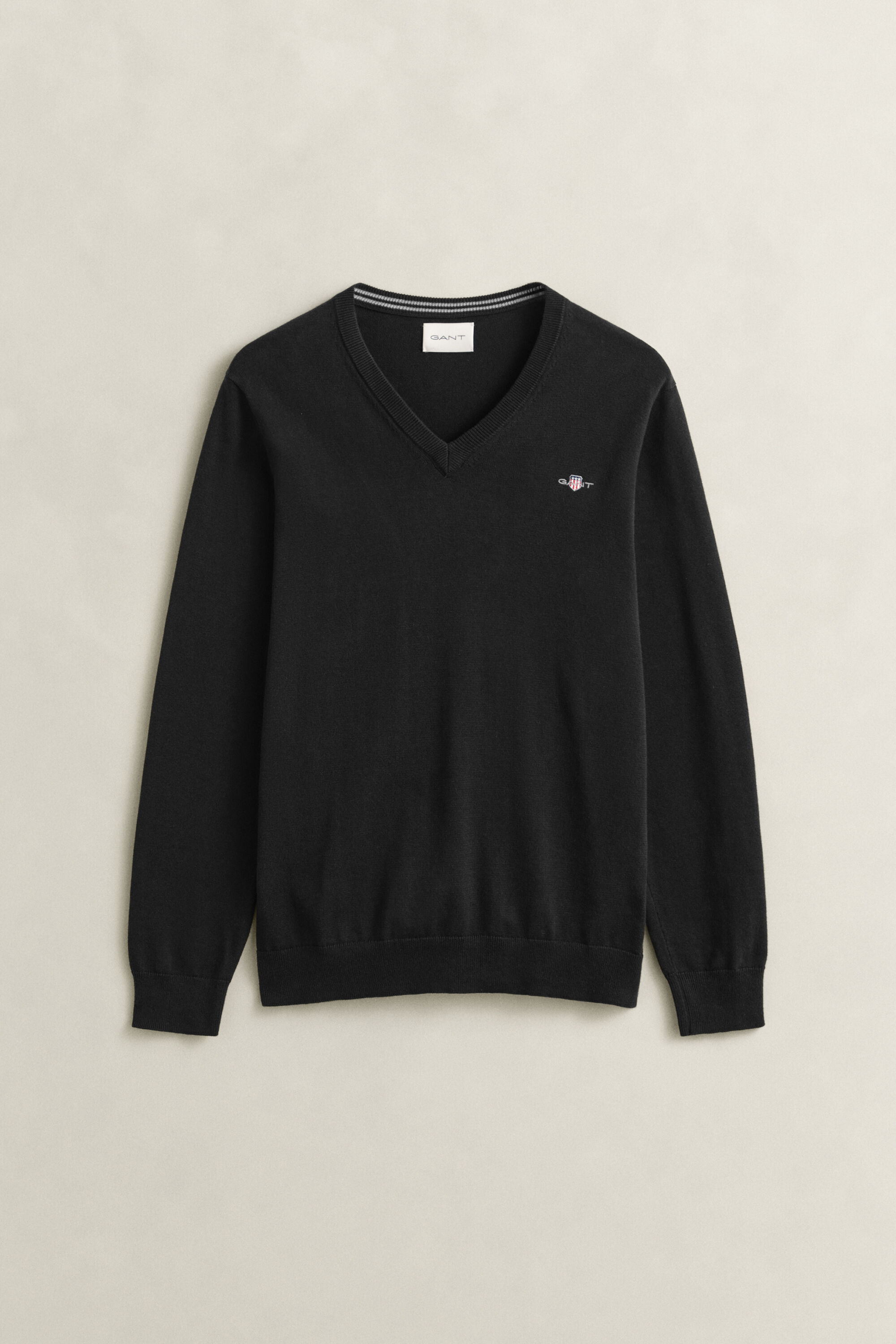 Klassiske sweater i bomuld med V-hals