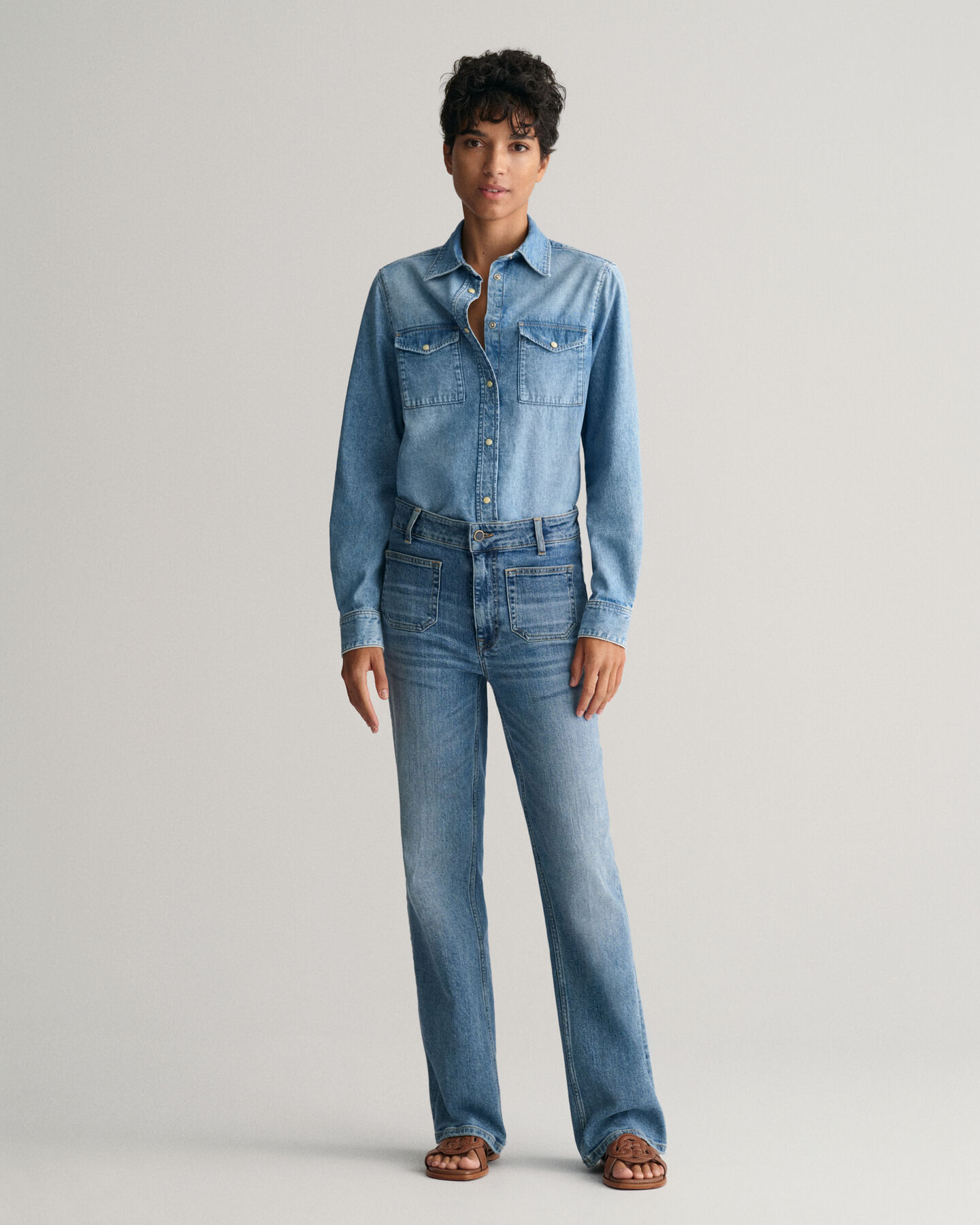 Regular fit denim-skjorte