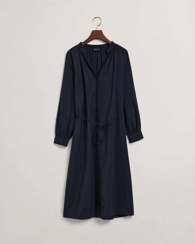 Skjortekjole med st&aring;ende krave