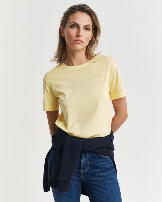 Sunfaded T-shirt med crewneck