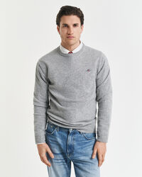 Crewneck sweater i ekstra fin lammeuld