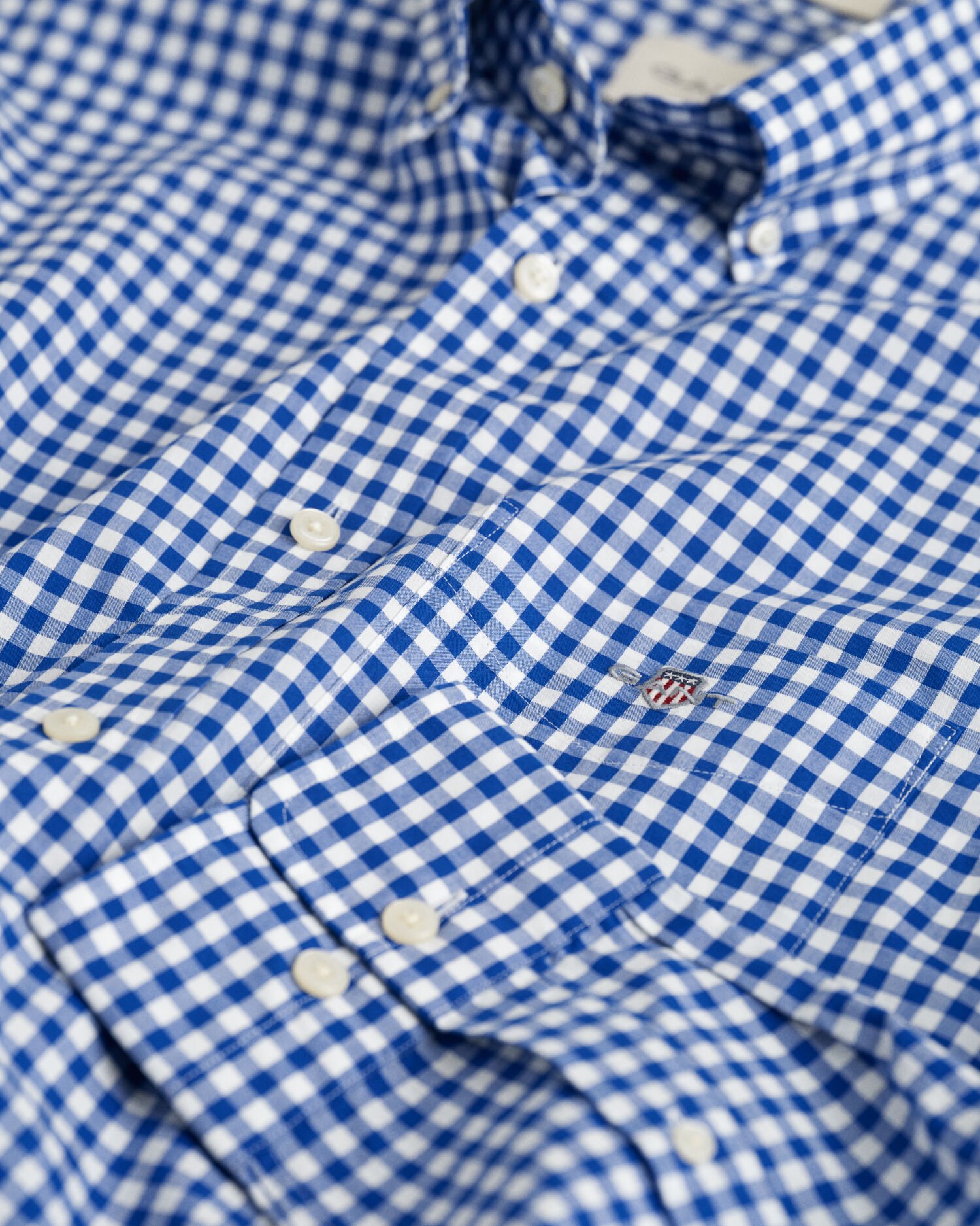 Regular fit klassisk gingham poplin-skjorte