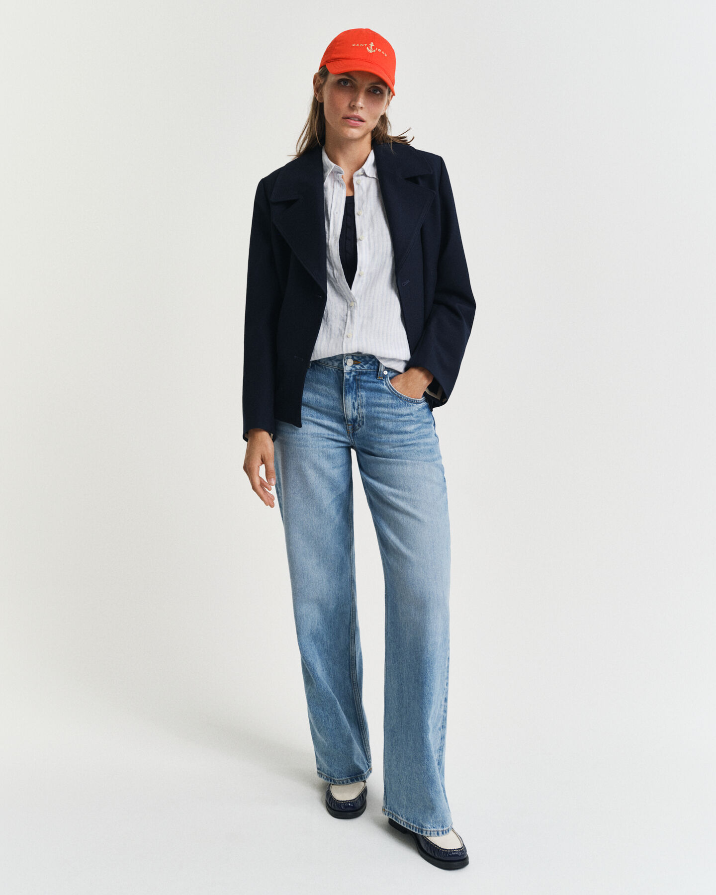 Regular fit stribet skjorte af hør