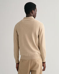 Classic sweater i bomuld med halv lynl&aring;s