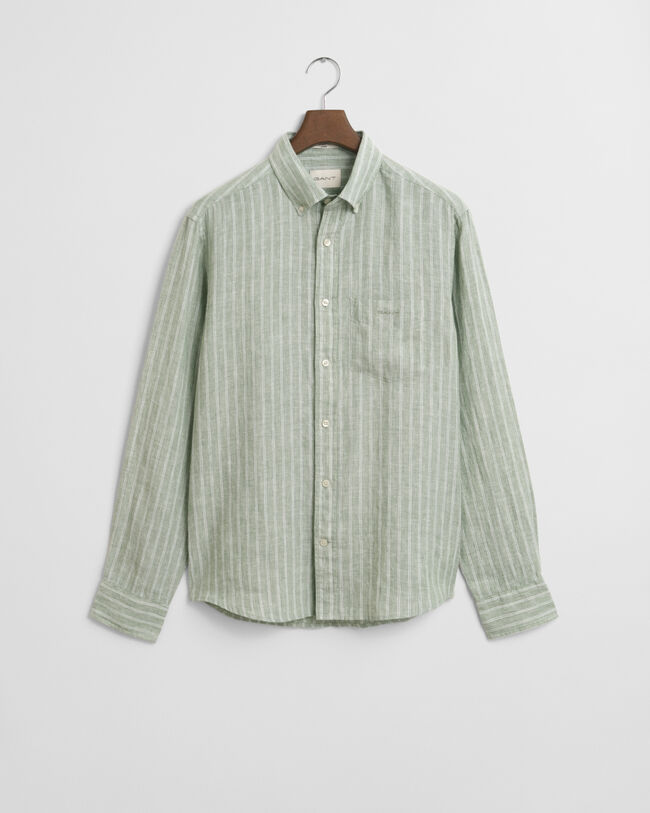 Regular fit stribet skjorte af h&oslash;r