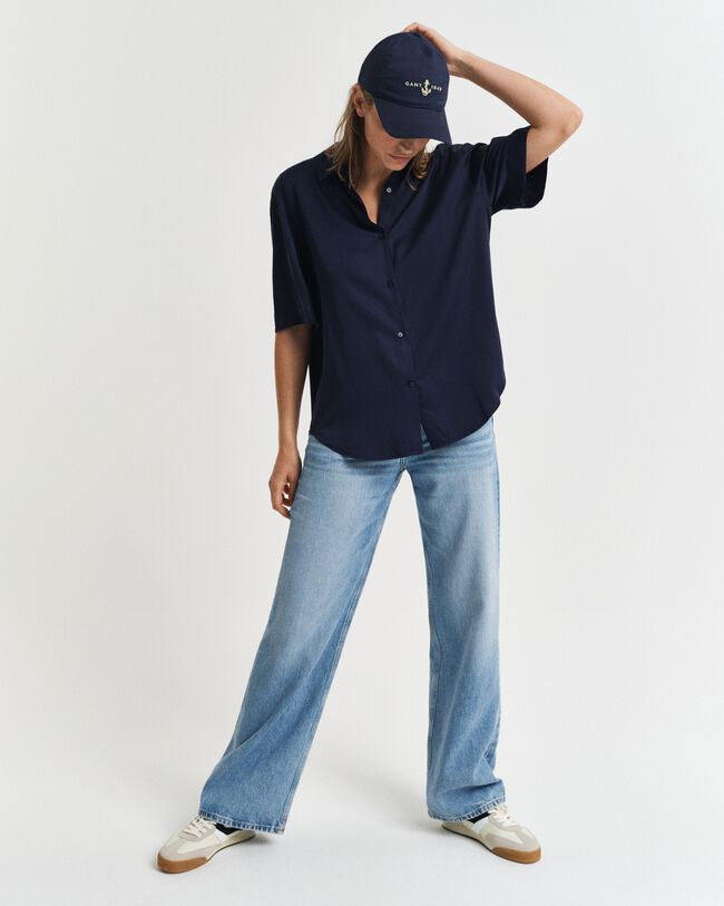 Relaxed fit kortærmet skjorte