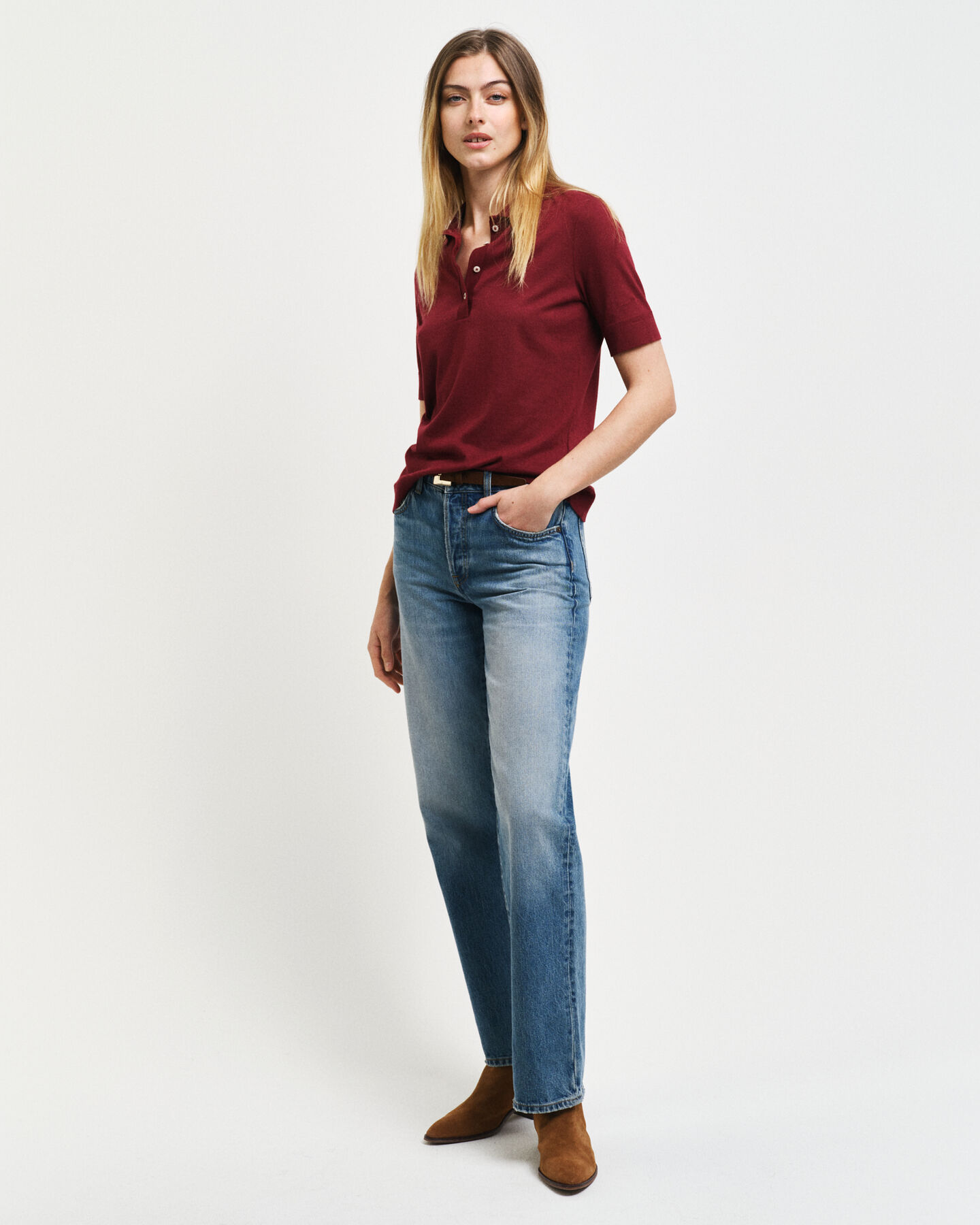 Sømløs poloskjorte