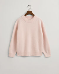 Ribstrikket crewneck sweater af uld