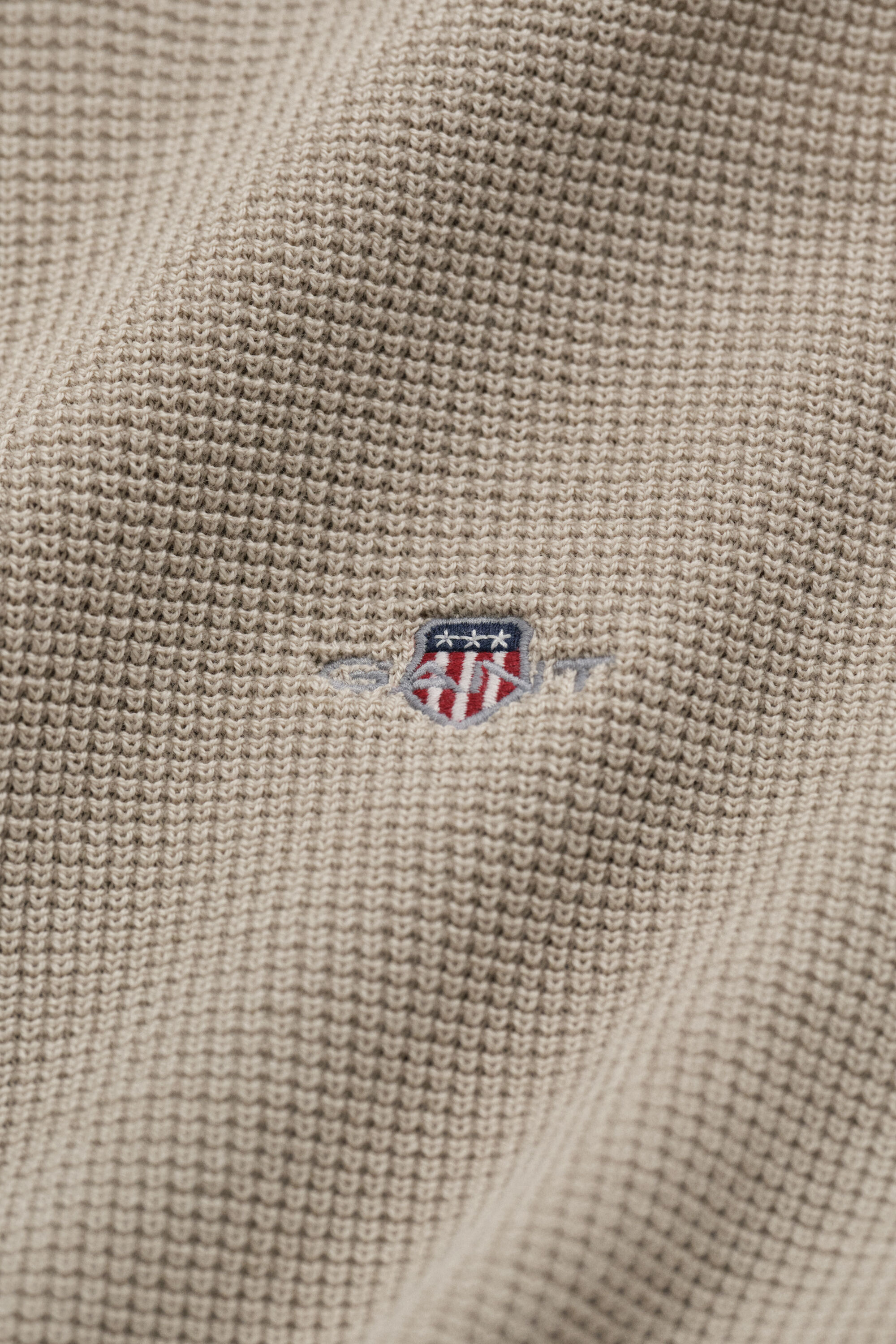 Tekstureret crewneck sweater af bomuld