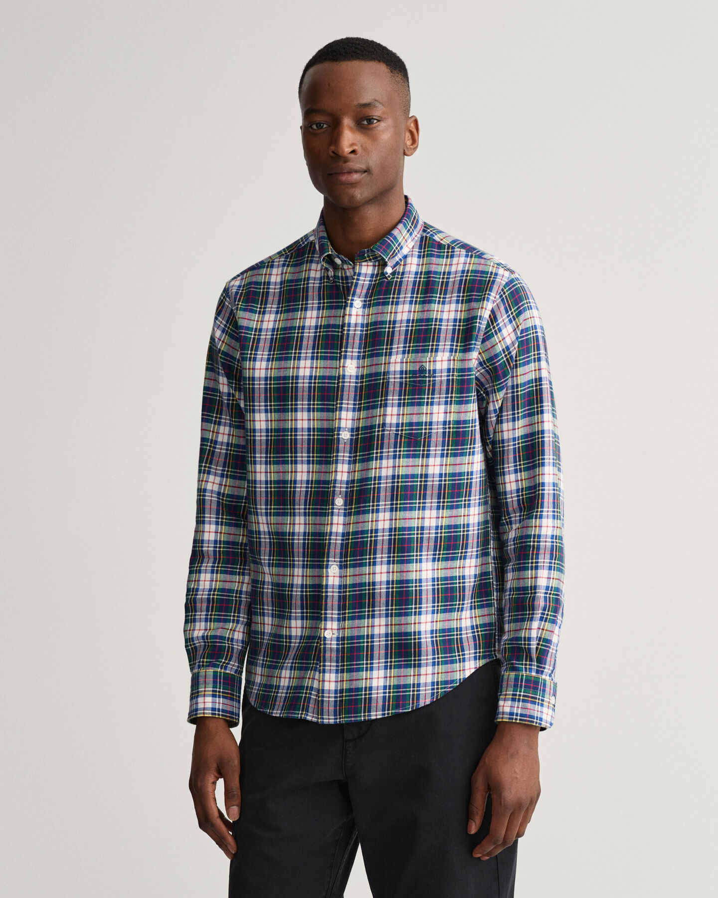 Regular fit skotskternet flannelskjorte