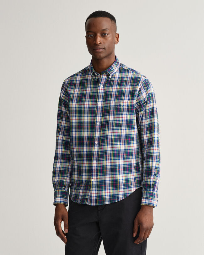 Regular fit skotskternet flannelskjorte