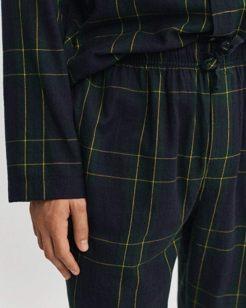 Ternet pyjamassæt af flannel i gaveæske