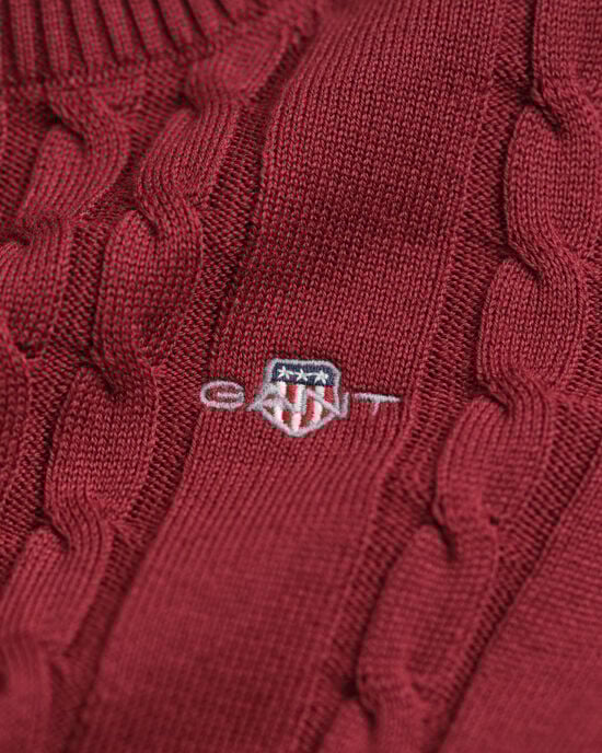 Girls kjole i bomuld med kabelstrik