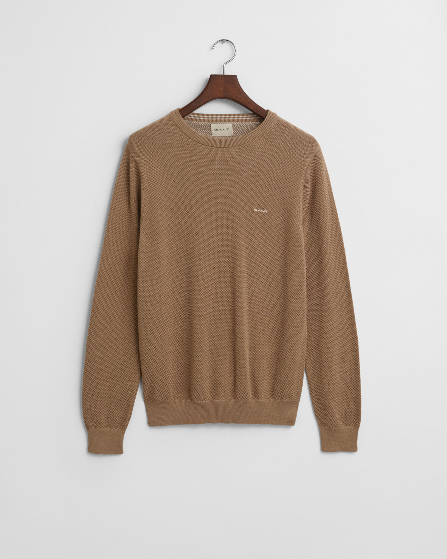 Crewneck sweater af bomuldspiqué