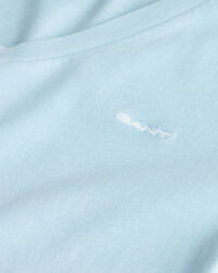 Sunfaded T-shirt med V-hals