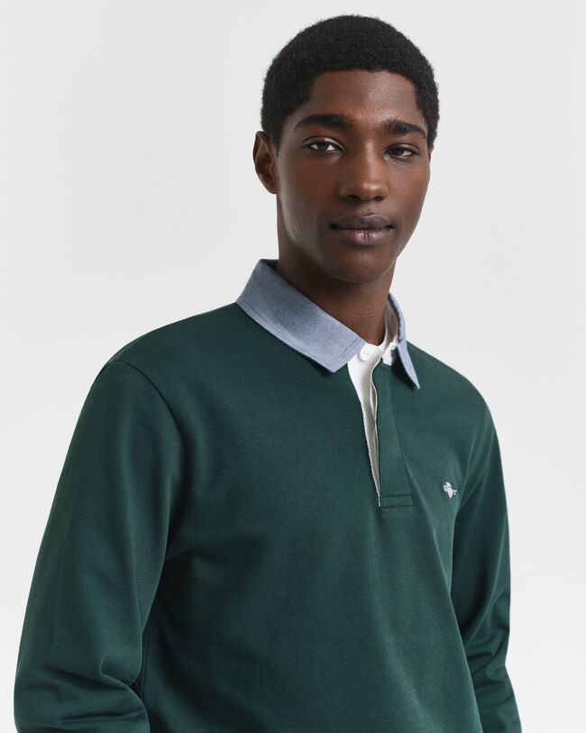 Heavy Rugger med krave i chambray