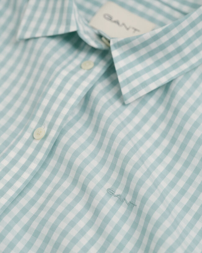 Regular fit gingham poplin skjorte