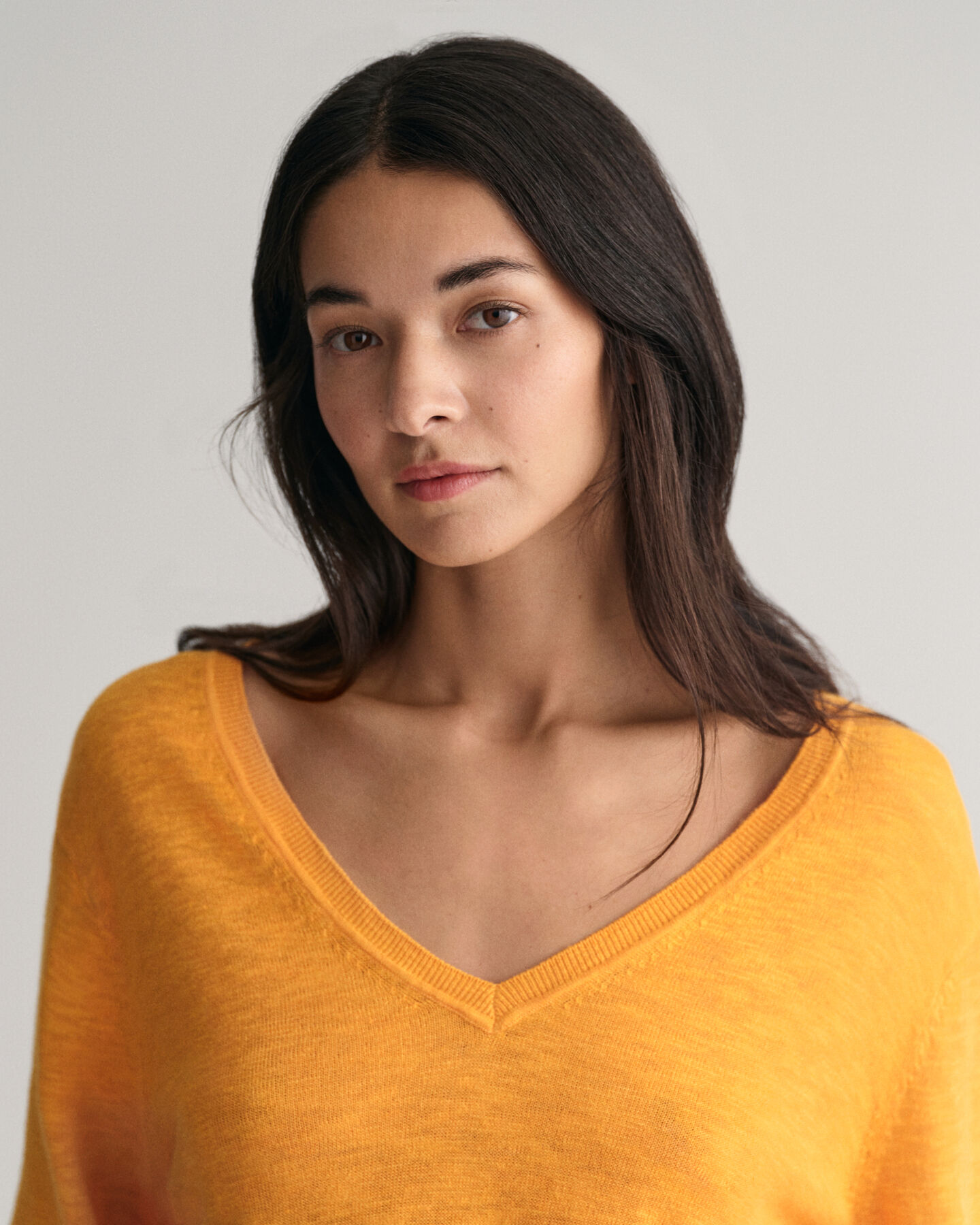 Linen Blend V-Neck Sweater