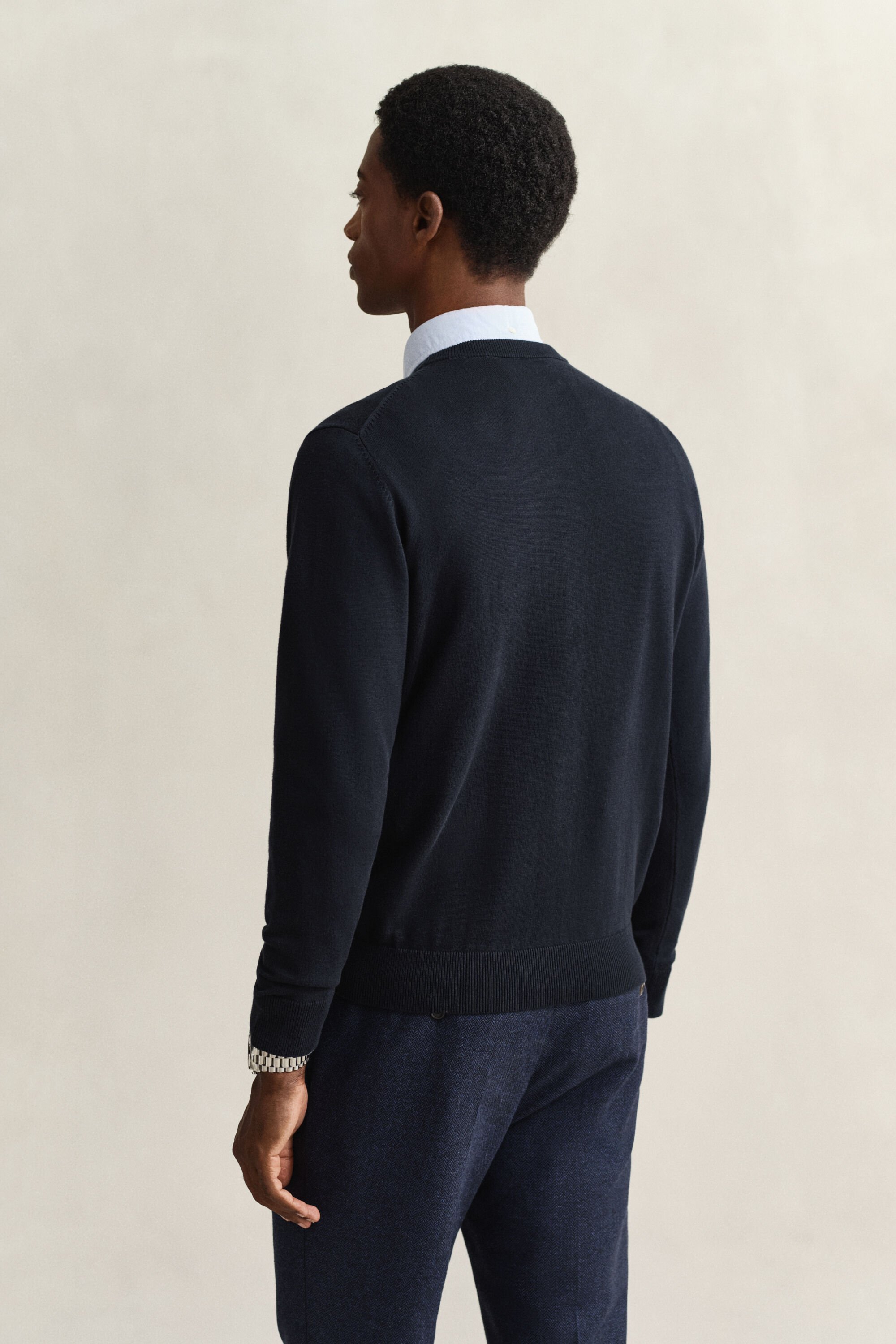 Crewneck sweater i bomuld