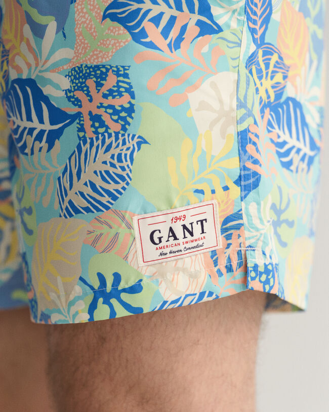 Classic fit badeshorts med Tropical-tryk