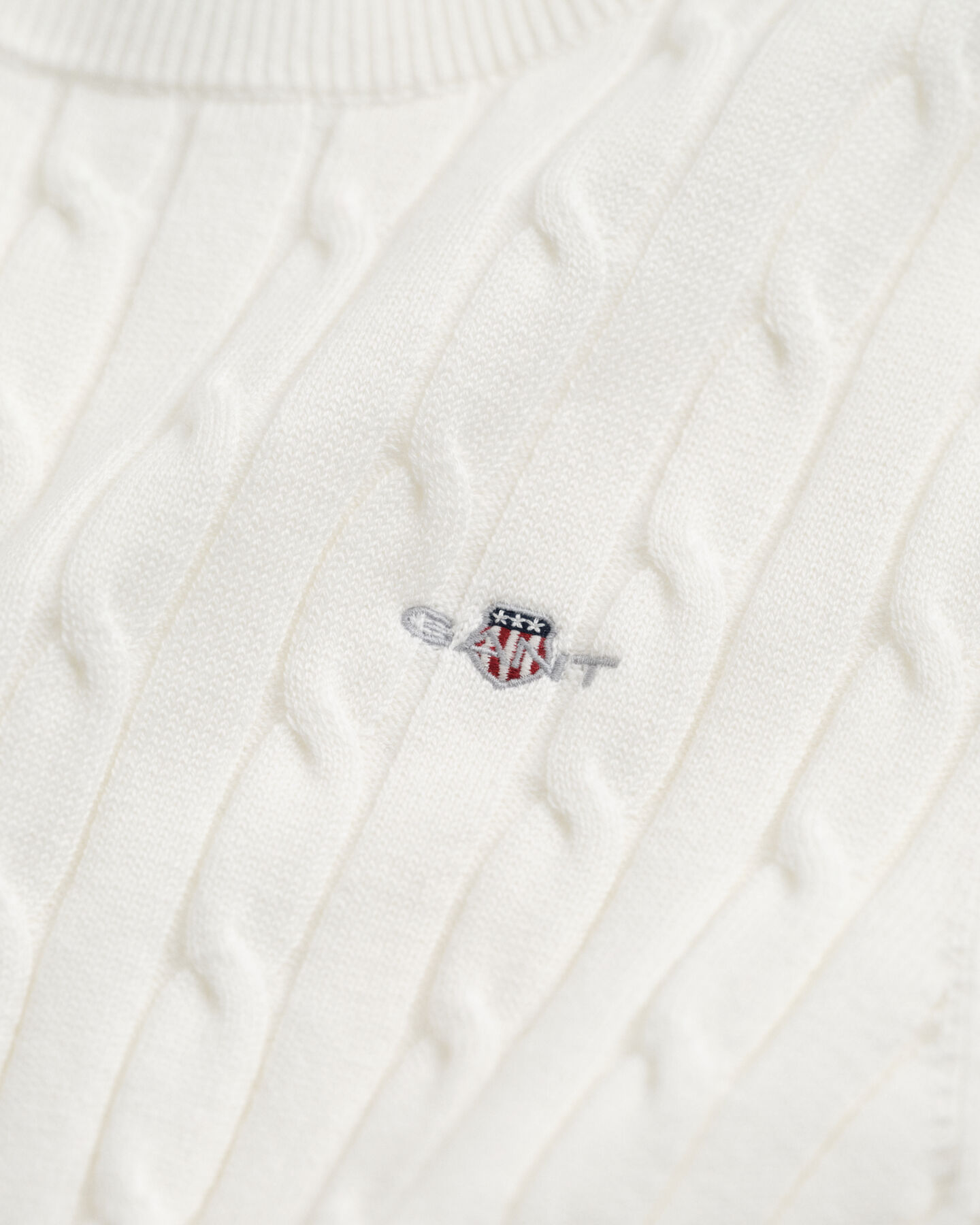 Sweater af strækbomuld med kabelstrik