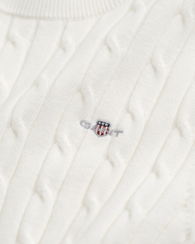 Sweater af strækbomuld med kabelstrik