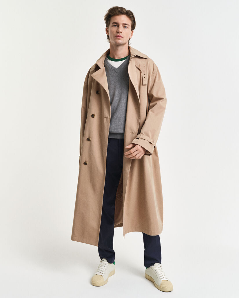 Klassiske sweater i bomuld med V-hals