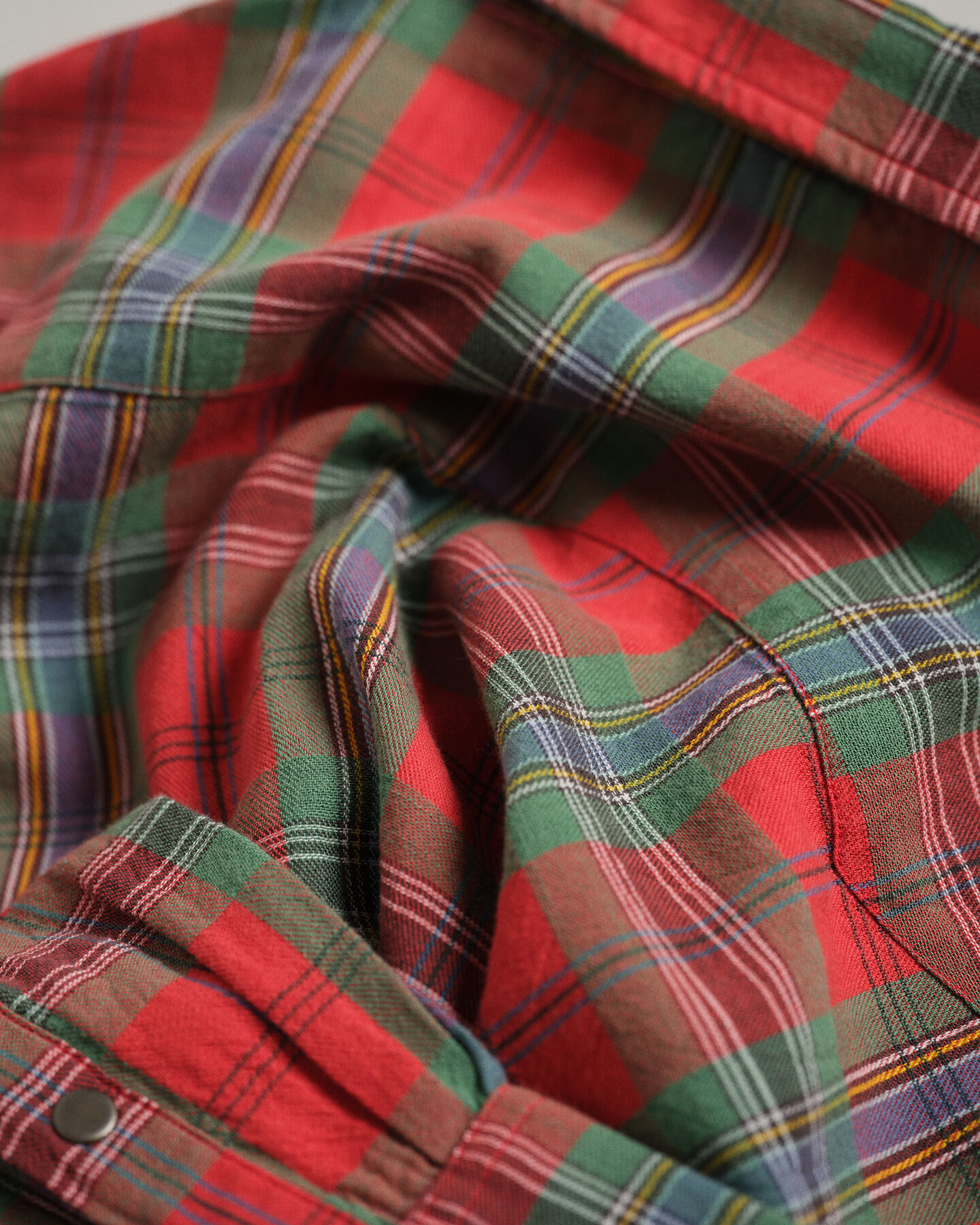 Wrangler x GANT Regular fit skotskternet Western skjorte