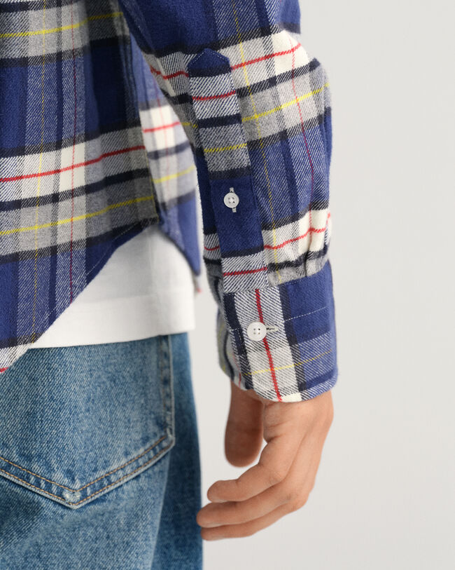 Regular fit ternet flannelskjorte