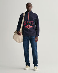 Retro Crest sweatshirt med halv lynlås