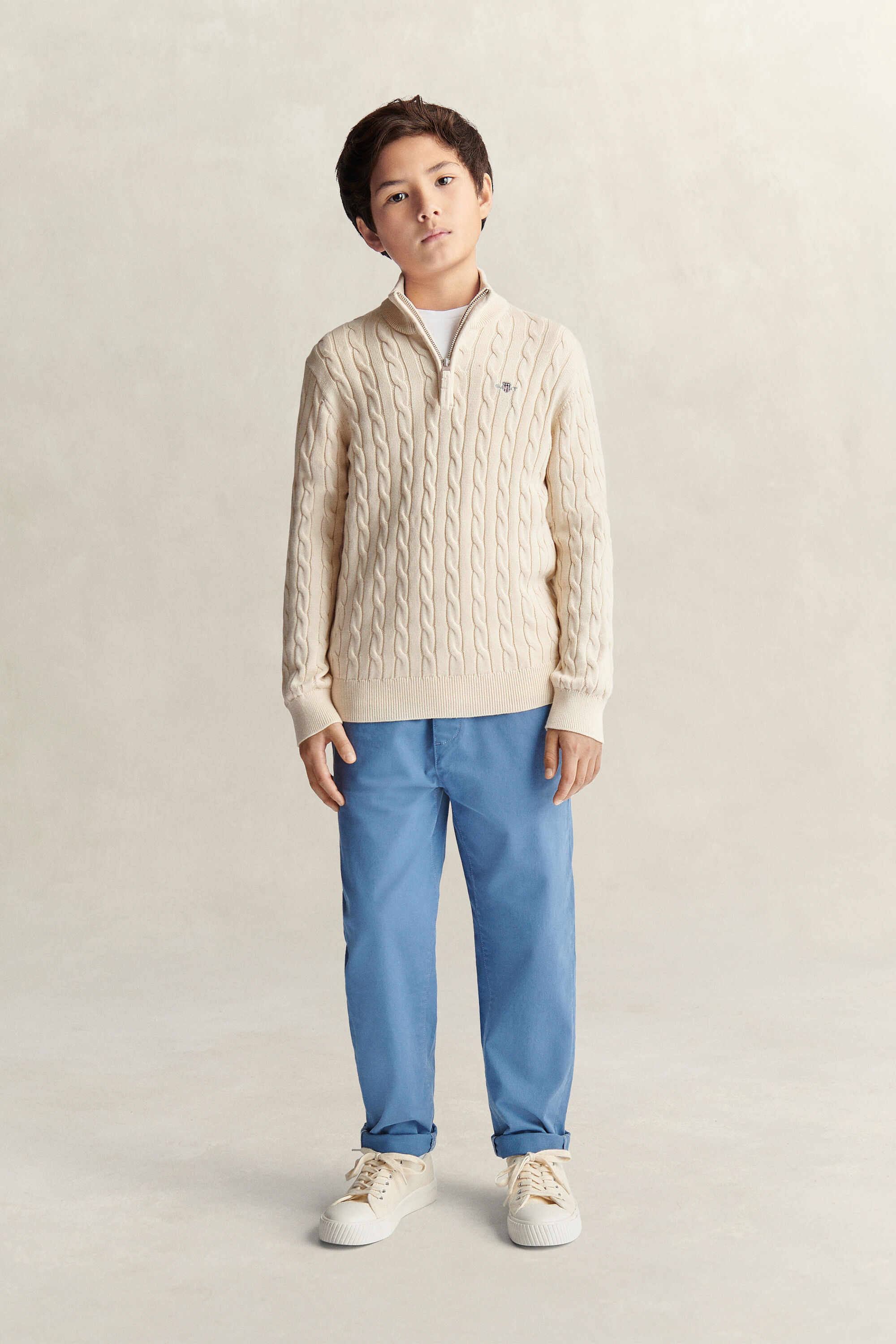 Teen Boys Shield sweater med halv lynlås