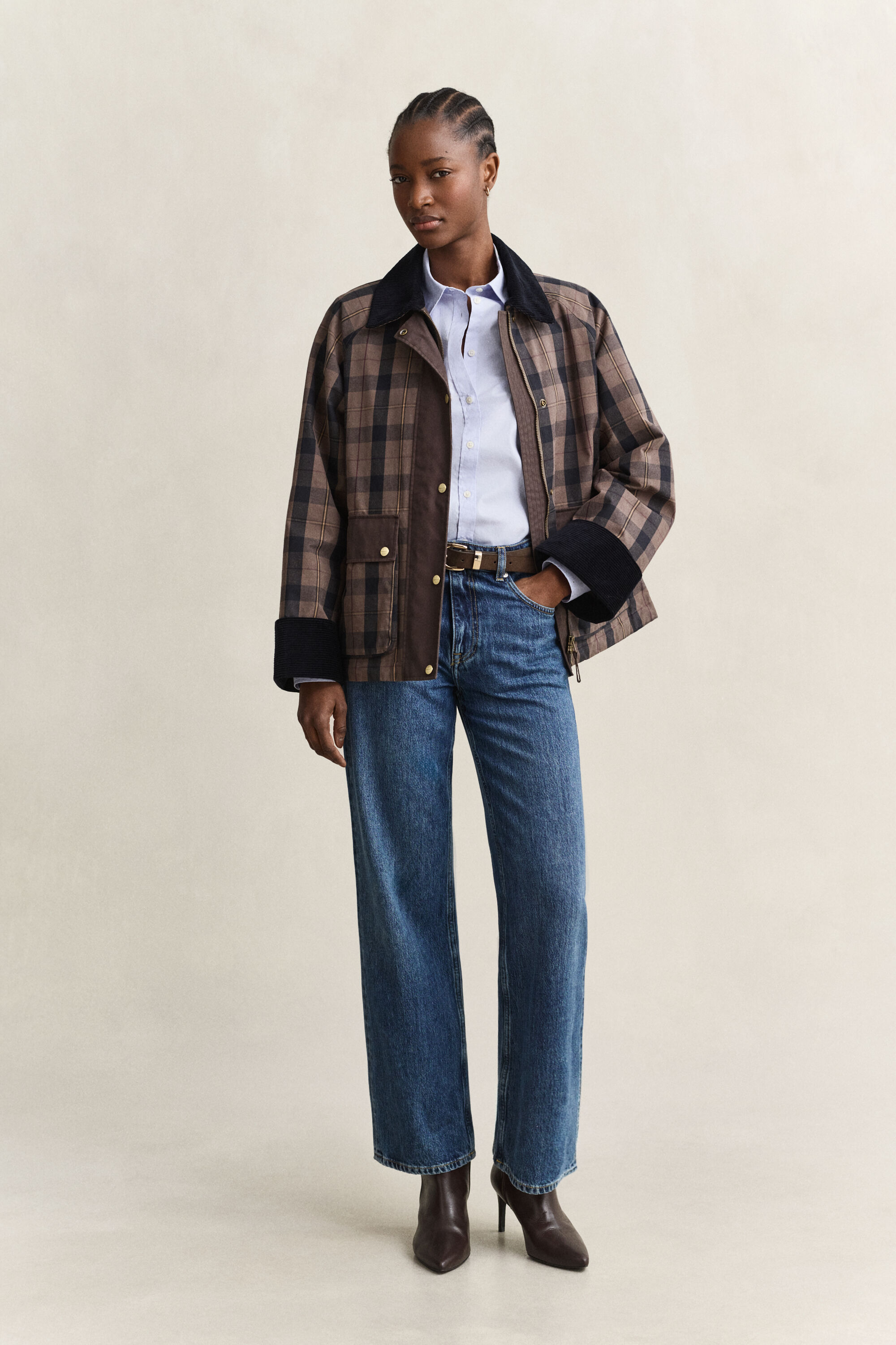 Slim fit poplin skjorte