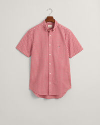 Regular fit klassisk gingham poplin-skjorte med korte &aelig;rmer