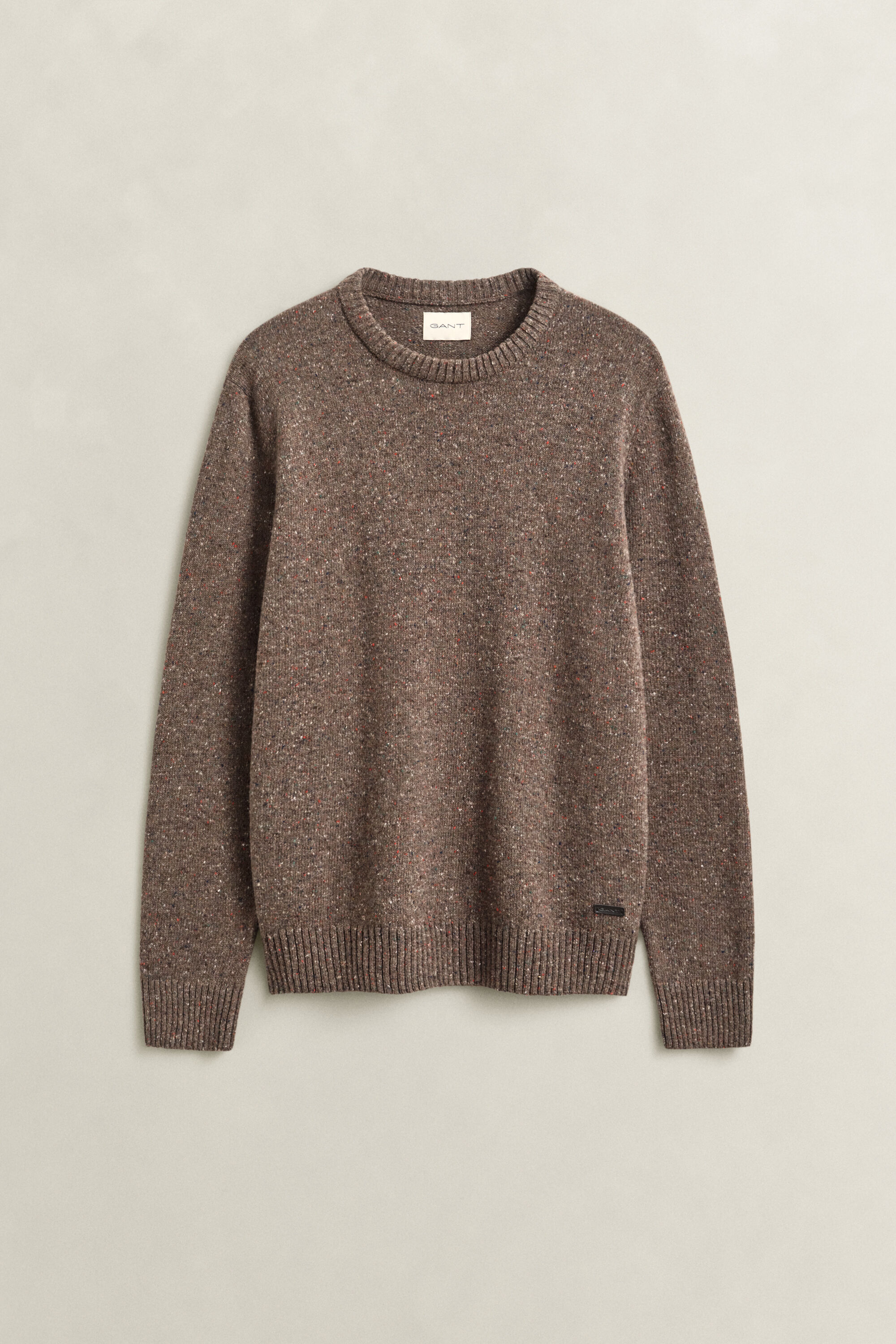 Sweater med crewneck og nister i uldblanding