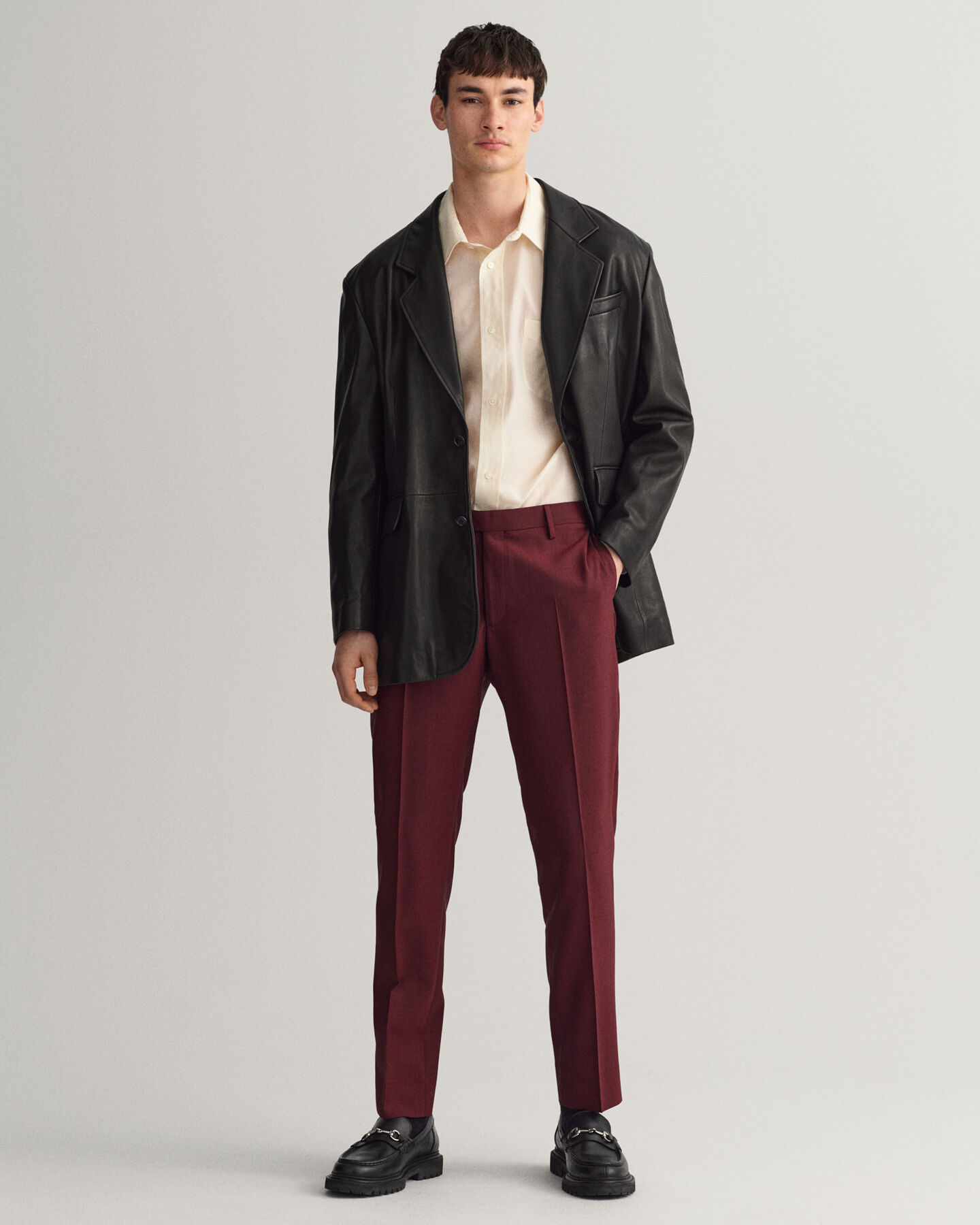 Oversized læderblazer