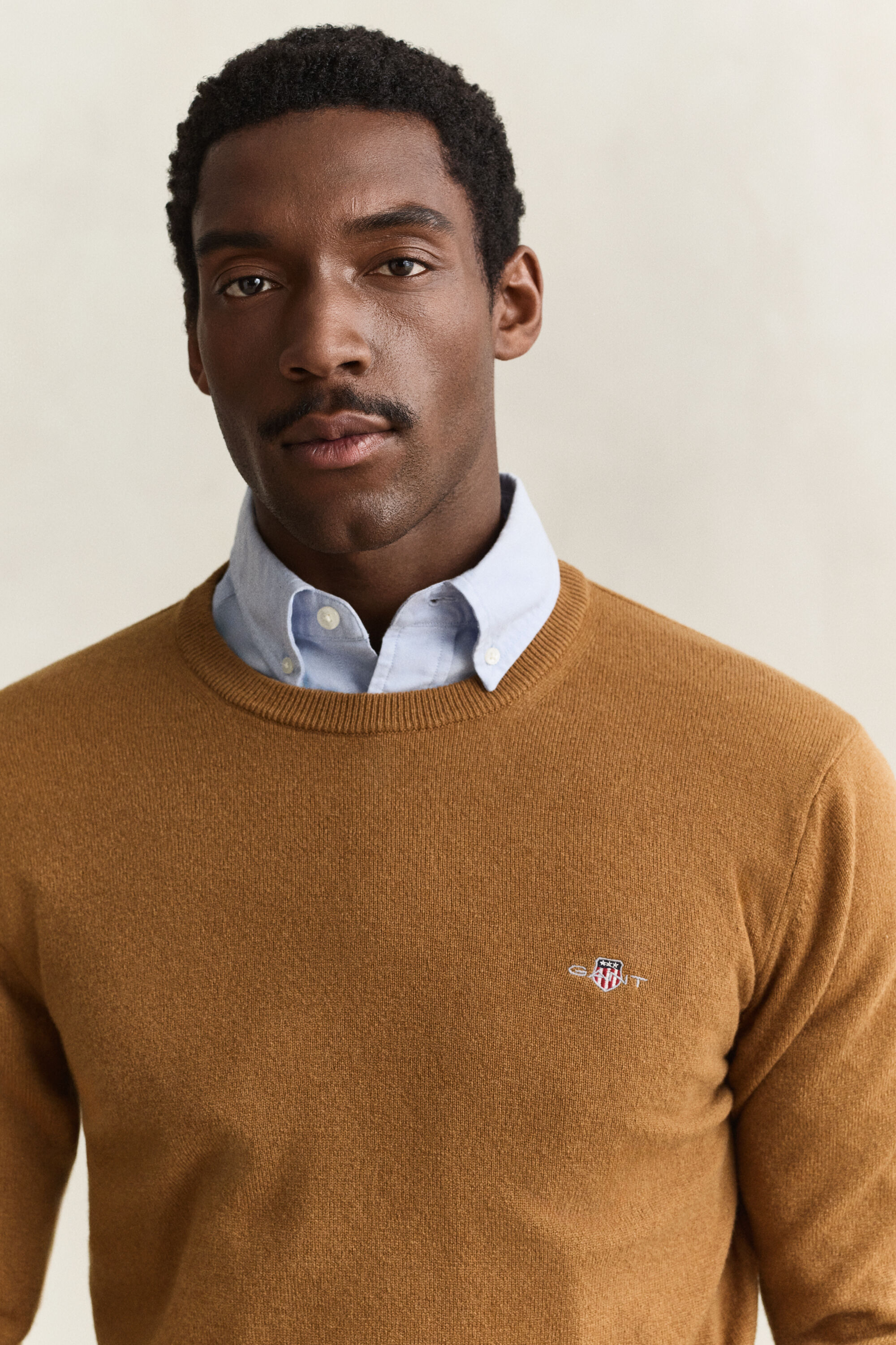 Crewneck sweater i lammeuld