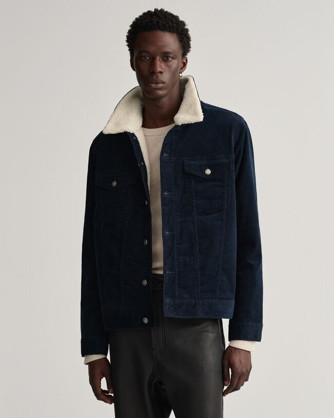 Trucker-jakke af jernbanefløjl