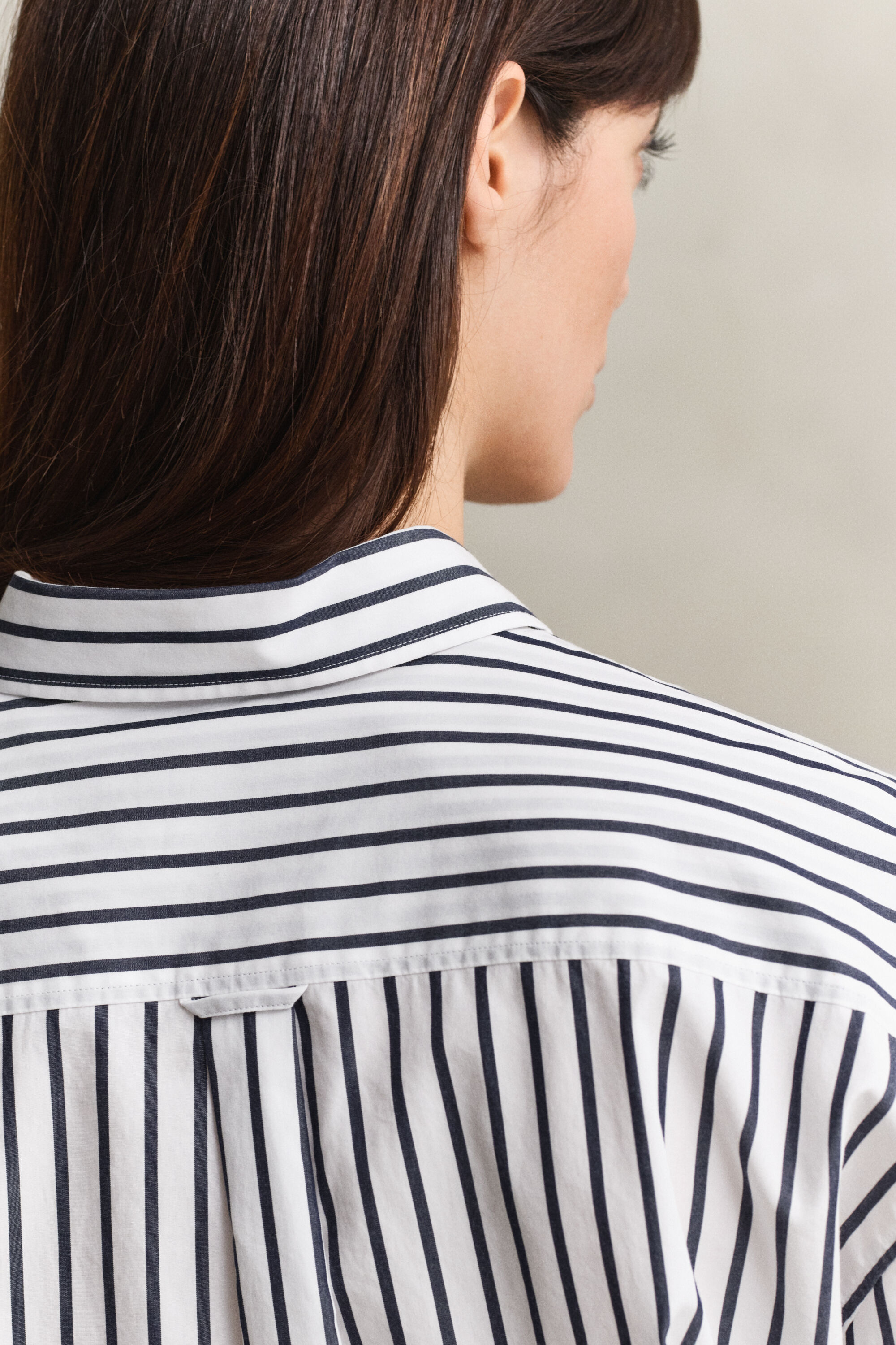 Relaxed fit stribet klassisk poplin-skjorte