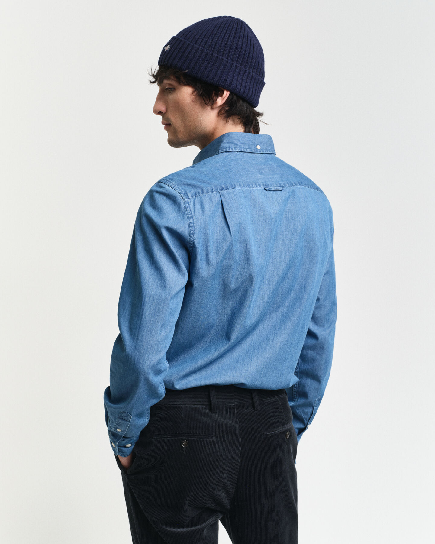 Slim fit indigo-skjorte