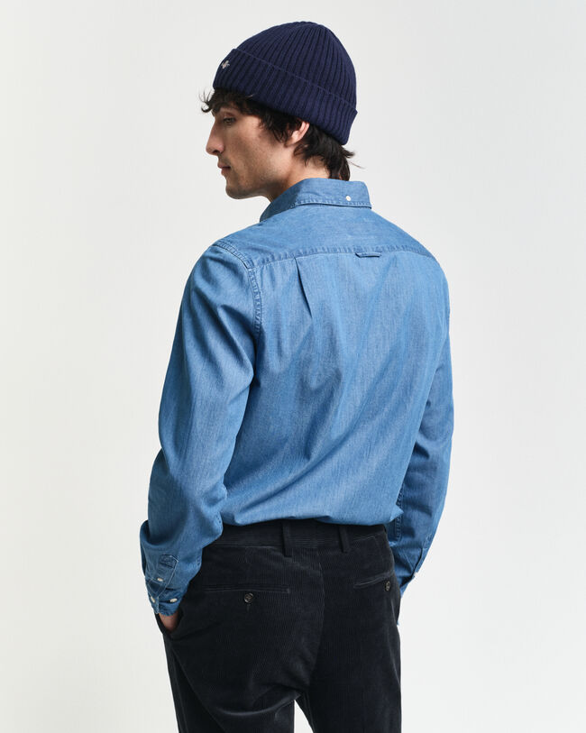 Slim fit indigo-skjorte