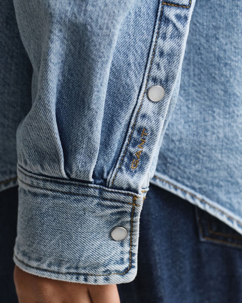 Relaxed fit denim-skjorte